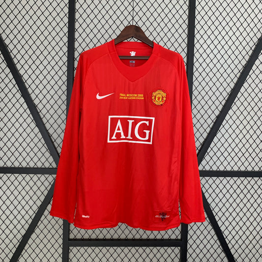 Manchester United Home Long Sleeve 07/08 Retro